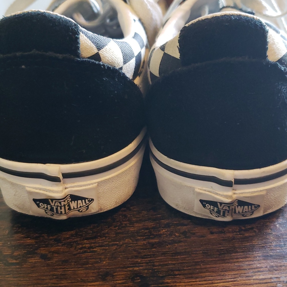 Vans Old Skool Suede and Canvas Sneakers Black and White Checker - Picture 6 of 14